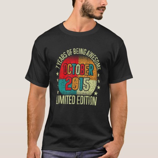 7 Year Old October 2015 7th Birthday Tシャツ (正面)
