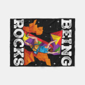 7 Year Old Rock Climbing 7th Birthday Adventures C フリースブランケット (正面(横))