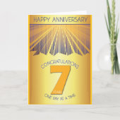 7 Year Sober Anniversary | Golden Ray 12 Step カード (正面)