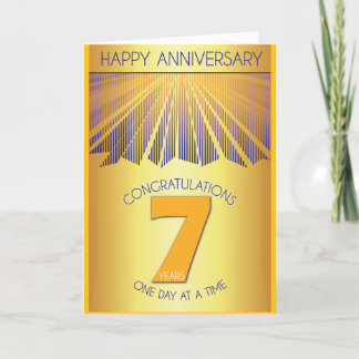 7 Year Sober Anniversary | Golden Ray 12 Step カード