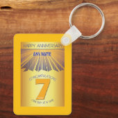 7 Year Sober Anniversary | Golden Ray 12 Step キーホルダー (裏面)