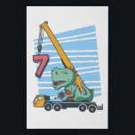 7 years 7th Birthday Mobile Crane Dinosaur フェイクキャンバスプリント<br><div class="desc">Happy 7th Birthday. Funny and lovely Kids Birthday design with cute dinosaur sitting on a mobile crane lifting a Number 7. A perfect match for Kids and Teens.</div>