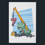 7 years 7th Birthday Mobile Crane Dinosaur フェイクキャンバスプリント<br><div class="desc">Happy 7th Birthday. Funny and lovely Kids Birthday design with cute dinosaur sitting on a mobile crane lifting a Number 7. A perfect match for Kids and Teens.</div>