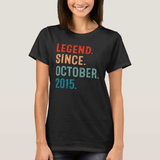 7 Years Old Legend Since October 2015 7th Birthday Tシャツ (正面)