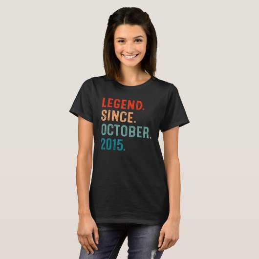 7 Years Old Legend Since October 2015 7th Birthday Tシャツ (正面フル)