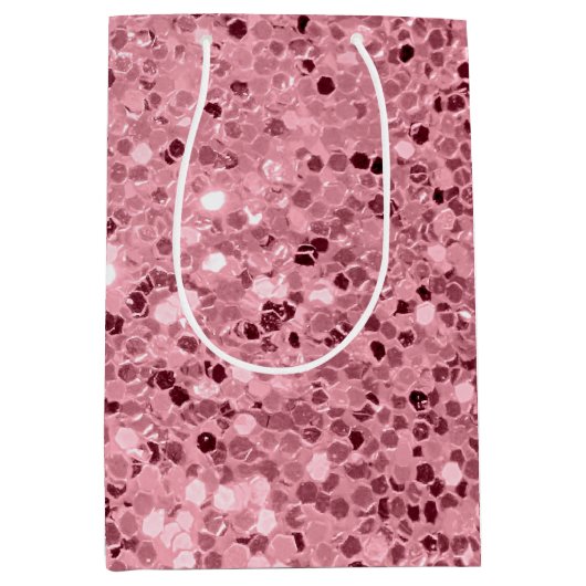 7lx4.5wx10h中抱き枕バラ金ゴールドグリッター ミディアムペーパーバッグ (正面)