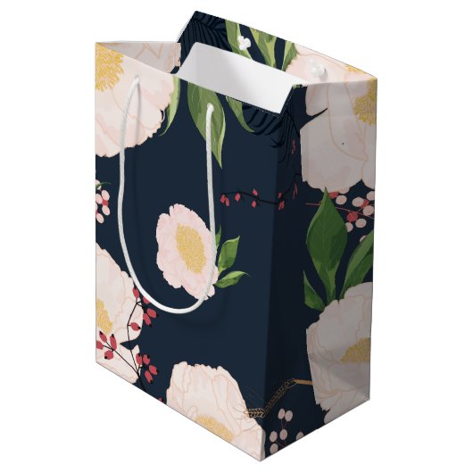 7lx4.5wx10h中抱き枕ベビーピンクコスモスon Na ミディアムペーパーバッグ (裏面アングル)