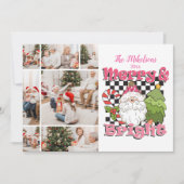 7Photo Checkered Merry & Bright Christmas シーズンカード (正面)