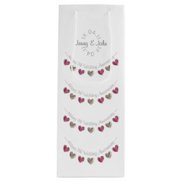 7thまたは任意の結婚羊毛束の記念日 ワインギフトバッグ