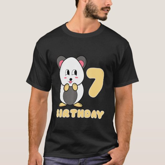 7thバースデーパーティーキッドハムスターアイディアガールボーイペット tシャツ (正面)