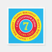 7thバースデーパーティー紙ナプキンス スタンダードカクテルナプキン (正面)