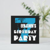 7thバースデーパーティー7歳グランジデザイン 招待状 (スタンド正面)