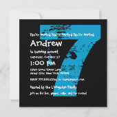 7thバースデーパーティー7歳グランジデザイン 招待状 (裏面)