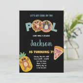 7thブラックモンキープール誕生日招待状 招待状 (スタンド正面)