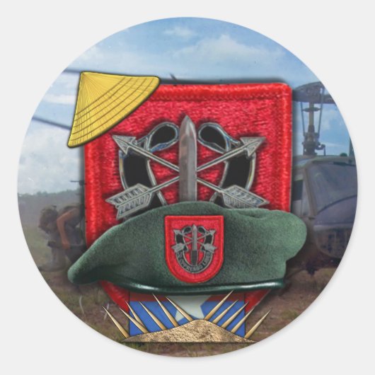 7th特殊部隊グリーンベレツフラッシュnamステッカー ラウンドシール (正面)