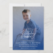 7th誕生日の招待パーティー誕生日パーティー写真の男の子 招待状 (正面)