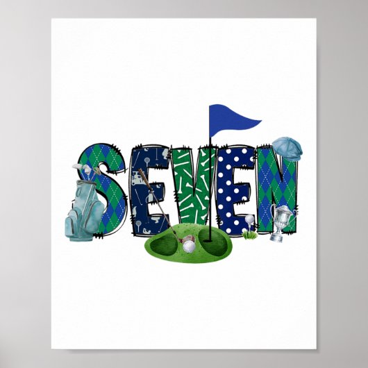 7th誕生日ゴルフテーマパーティーゴルフガールボーイ誕生会 ポスター (正面)