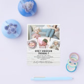 7th誕生日フォトコラージュ招待状ボーイガールミックスミックス チラシ (シングル)