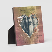 7th 結婚s Anniversary Copperyバラ写真 フォトプラーク (正面)