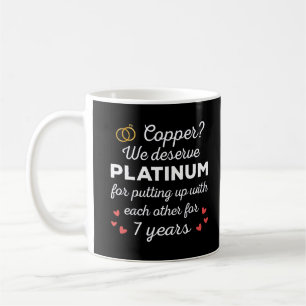 7th 結婚s anniversary I - Copper おもしろい Couple コーヒーマグカップ
