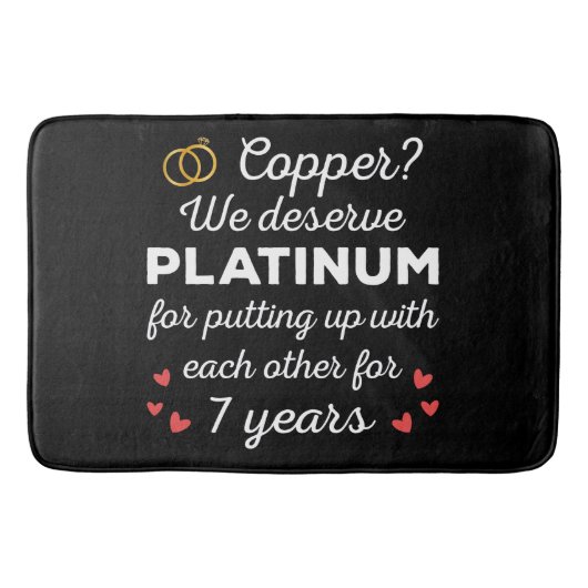 7th 結婚s anniversary I - Copper おもしろい Couple バスマット (正面)