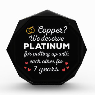 7th 結婚s anniversary I - Copper おもしろい Couple フォトブロック