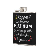 7th 結婚s anniversary I - Copper おもしろい Couple フラスク (左)
