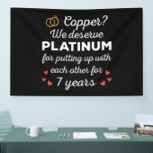 7th 結婚s anniversary I - Copper おもしろい Couple 横断幕 (トレードショー)
