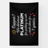 7th 結婚s anniversary I - Copper おもしろい Couple 横断幕 (縦)