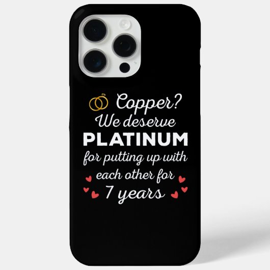 7th 結婚s anniversary I - Copper おもしろい Couple Case-Mate iPhoneケース (裏面)