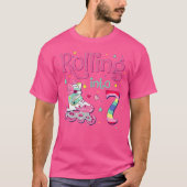 7Th Bday Rolling Into 7 Birthday Girl Roller Skate Tシャツ (正面)