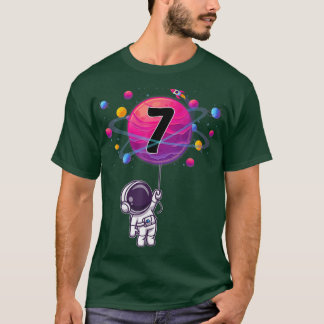 7th Birthday Boy Gift Astronaut 7 Years Old Birthd Tシャツ