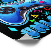 7th Birthday Boy Level 7 Unlocked Video Gamer Birt ポスター (角)