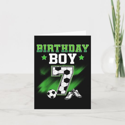 7th Birthday Boy Soccer 7 Year Old Sport 7yr Boys  カード (正面)