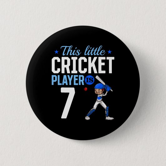 7th Birthday Cricket Player  缶バッジ (正面)