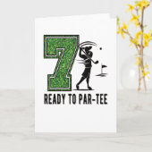 7th Birthday Gift Golf Player 7 Year Old Boy カード (黄色い花)