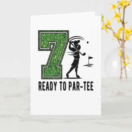 7th Birthday Gift Golf Player 7 Year Old Boy カード (黄色い花)