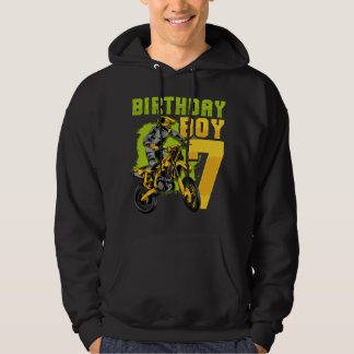 7th Birthday Gift Party Motocross Dirt Bike Racer  パーカ