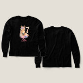 7th Birthday Girl Horse Pastel Pink Personalized  (デザイン 正面＆背面)