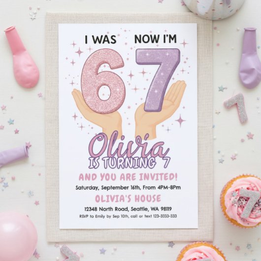 7th Birthday Girl Invitation 招待状