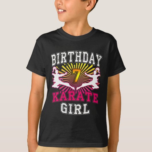 7th Birthday Girl Shirt - Karate 7 Years Old Kid  Tシャツ (正面)