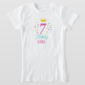 7th birthday girl tシャツ (レイダウン)