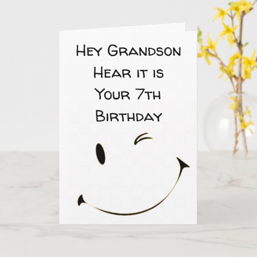 ***7th BIRTHDAY GRANDSON*** Card カード (黄色い花)