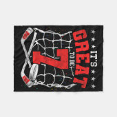 7th Birthday Hockey Lovers It's Great To Be 7 Year フリースブランケット (正面(横))