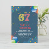 7th Birthday I Was 6 Now I’m 7 custom 招待状 (スタンド正面)