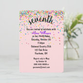 7th Birthday Party紙吹雪招待状 招待状 (スタンド正面)