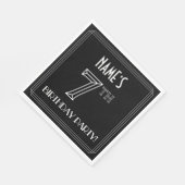 7th Birthday Party:アールデコスタイル+名前をカスタムする スタンダードランチョンナプキン (角)