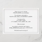 7th Birthday Party:アールデコ「7」と名前 箔招待状 (裏面)