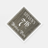 7th Birthday Party — ファンシー Script, フェイク Wood Look スタンダードランチョンナプキン (角)