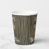 7th Birthday Party — フェイク金ゴールド&ウッドフェイク・ルックス 紙コップ (右)